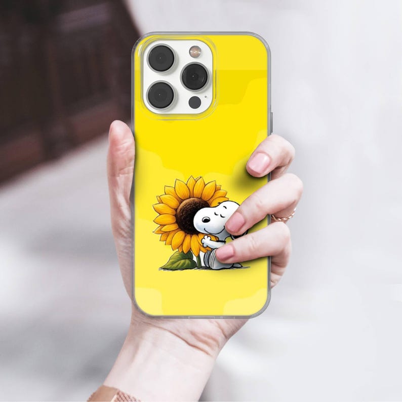 Funda para teléfono con diseño de perro Snoopy, cubierta de gel TPU 2