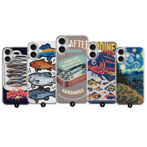 Sardine can art Phone case Vintage sardines Cover for iPhone Pro Max ,Plus, 16,15,14,13,12 Samsung S25,S24FE,S23,A55,A54 Pixel 9Pro XL,9A,