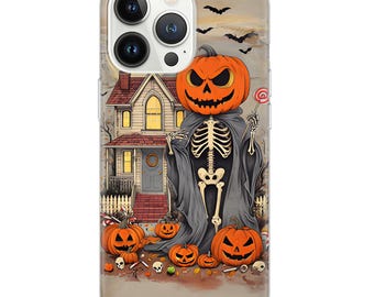 Halloween Black Cat Phone Case: Vintage Style TPU Gel Cover