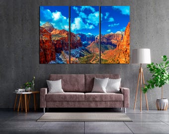 Rocky Mountain National Park Canvas – Bright Nature Landscape Wall Art – Mountain View Print for Cabin or Home - Living Room Wall Art