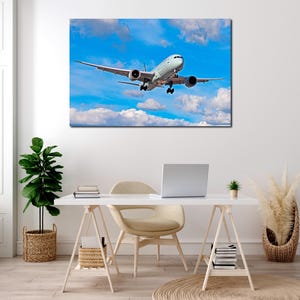 Boeing 787 Canvas Print – Airplane Wall Art – Aviation Enthusiast Gift – Pilot & Travel Decor - Living Room Decor - Office Wall Decoration