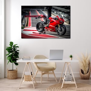 Red Ducati R-020 Performance Canvas – Italian Superbike Art – Racing Motorcycle Wall Print - Ducati Wall Art Canvas Set