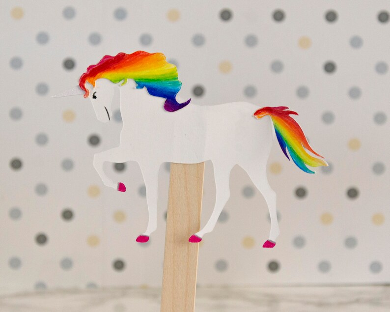 Unicorn Paper Puppet Kit for Kids and Adults Set of 12 image 1