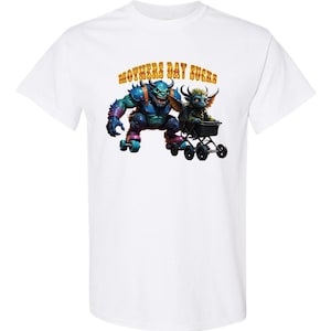 T-shirt Mothers Day Sucks - Angry Demon Rollerblades Baby Cart Graphic T-shirt - vintage sublimatie