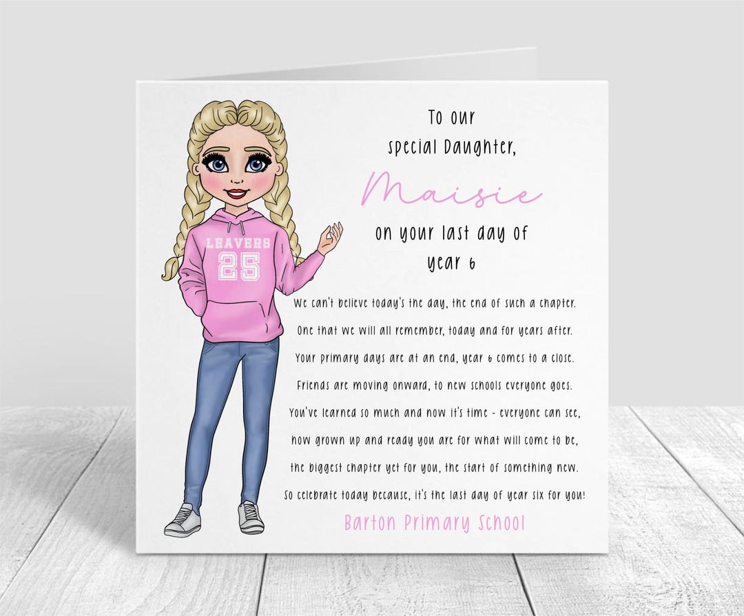 Year 6 Leavers Card | Leavers 2025 | Leaving School Card | Last Day of ...