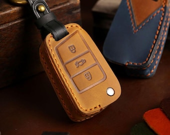 Suitable for Volkswagen Magotan Lavida folding car keys, leather key covers, Volkswagen series key bags