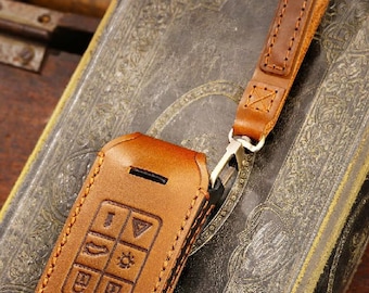 Leather Key Fob For Volvo XC60 XC90 S90 Pure Handmade Key Cover