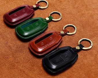 Suitable For Indian Challenger Genuine Leather Key Cover Retro Motorcycle Remote Control Handmade Cowhide Key Cover