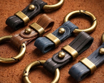 Car keychain genuine leather keychain anti-lost keychain