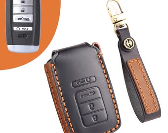Personalized Genuine Leather Car Key Case / Fob Cover — Compatible with Acura Mdx, Cdx, Rdx, TLX-L, RLx, NSX, and ILX Models