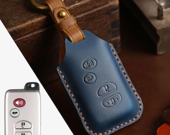 Leather Key Cover For Toyota Lexus LC200, Land Cruiser, And Highlander, With 3 Or 4 Buttons.