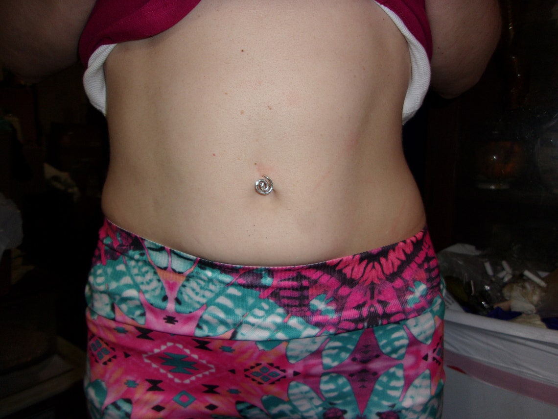 No Ball Needed Open Spiral Belly Button Ring Sterling Silver Etsy