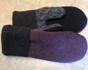 Wool sweater mittens