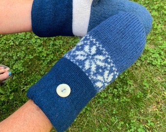 Wool sweater mitten