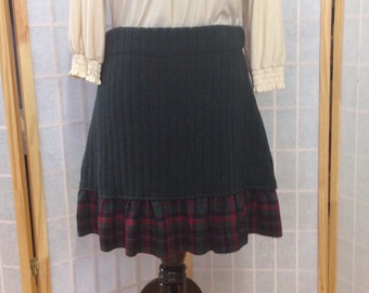 OOAK ladies green and plaid wool bum warmer skirt