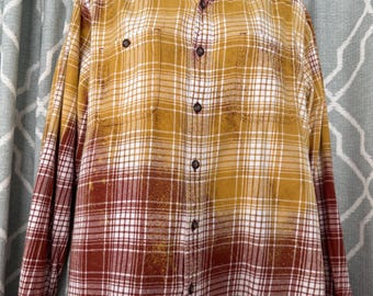 Bleached flannel/plaid shirt, Size small