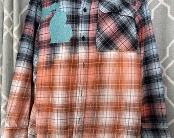 Bleached flannel/plaid shirt, Size medium