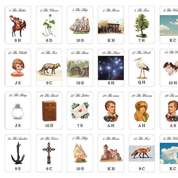 PDF printable Color Your Own Lenormand Oracle 36cards - Etsy