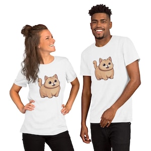 Camiseta de Gato Gordito: Linda camiseta con maullidos regordetes para amantes de los gatos, divertida camiseta de gatito, linda camiseta con gráfico de gato, regalo casual para amantes de las mascotas