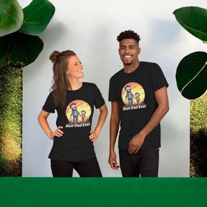 Best Dad Ever - Cartoon Vater & Sohn Sonnenuntergang T-Shirt | Perfektes Vatertagsgeschenk, das unvergessliche Momente der Verbundenheit feiert