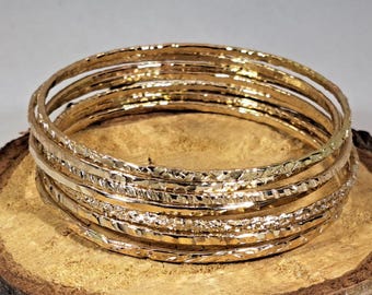 14ct Gold Filled Stacking Bangles (Set of 5)