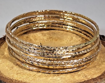 14ct Gold Filled Stacking Bangles (Set of 2)