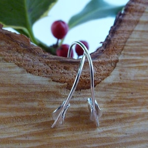 Calla Lily flower drop earrings: Handmade, sterling silver