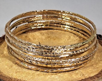 14ct Gold Filled Stacking Bangles (Set of 4)