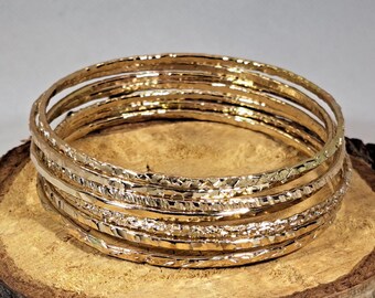 14ct Gold Filled Stacking Bangles (Set of 3)