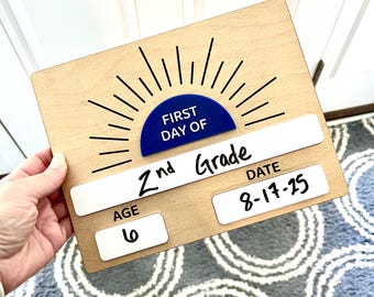 First & Last Day of School Sign | Interchangeable Acrylic Milestone Board | Back to School Photo Prop | Dry Erase Sign | Kids School Sign