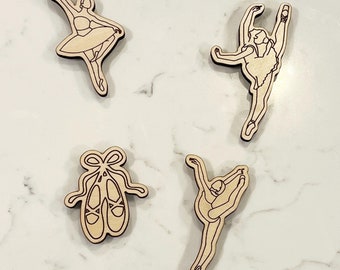 Wooden Ballet Magnet Set (4) | Ballet | Ballerina | Dance | Girls Gifts | Christmas Gifts | Birthday Gift | Tweens | Girls
