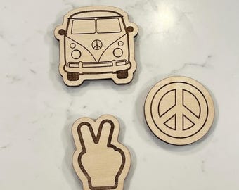 Wooden Peace Magnet Set (3) | Peace and Love | Housewarming Gift | Christmas Gifts | Gift for Him | Gift for Her