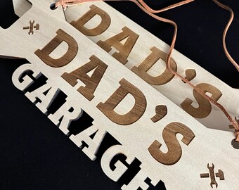 Dad's Garage Sign | Wood Shop Sign | Dad's Gift | Wall Art | Gift for Him | Home Decor
