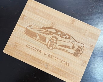 Sports Car Engraved Bamboo Cutting Board | Gift for Him | Gift for Her | Home Decor