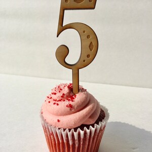 Wooden Number with inlay Cake Topper image 4
