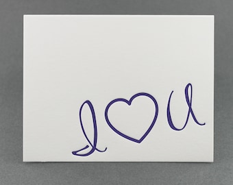 I Heart U - Letterpress Card