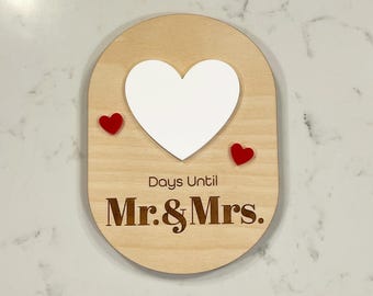 Wedding Countdown Magnet | Engagement Countdown Plaque | Mr and Mrs Countdown | Gift for Bride & Groom | Days Until We Say I Do | Home Decor