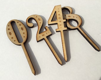 Wooden Number with inlay - Cake Topper