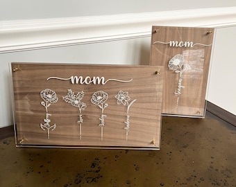 Personalized Birth Month Flowers | Mothers Day Gift | Gift for Her | Gift For Mom | Gift For Grandma | Personalized Gift | Home Decor