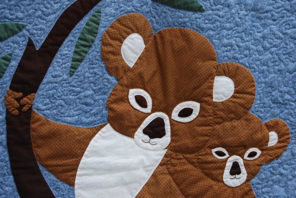 Koala Bear Quilt CribToddlerWallhanging Baby Handmade Etsy