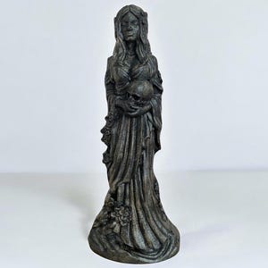 Persephone With Skull Black Statue Goddess of Spring Greek Statue Kore Figurine Queen of the Underworld Pagan Wiccan Wicca Altar Witches