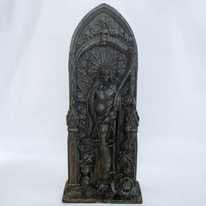 Santa Muerte Göttin Schwarze Statuette Heiliger Tod Katholizismus Hinduismus Für Hausaltar Hexen Wicca Santa Muerte Schwarzer Heiliger Tod Statue Altar