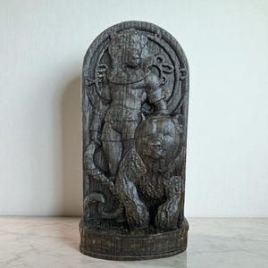 Goetia King Purson Wooden Statue: Satanic Occult Decor, 9-Inch