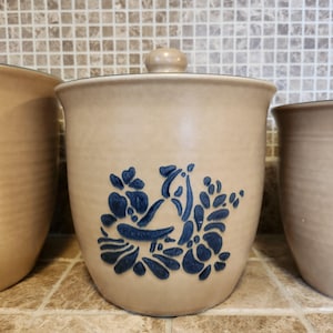 Vintage Pfaltzgraff Folk Art Canister Set of 4 Made in the USA
