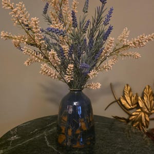 Signed Korean Studio Pottery Vase Cobalt Blue Drip Glaze Stoneware 6 Inch