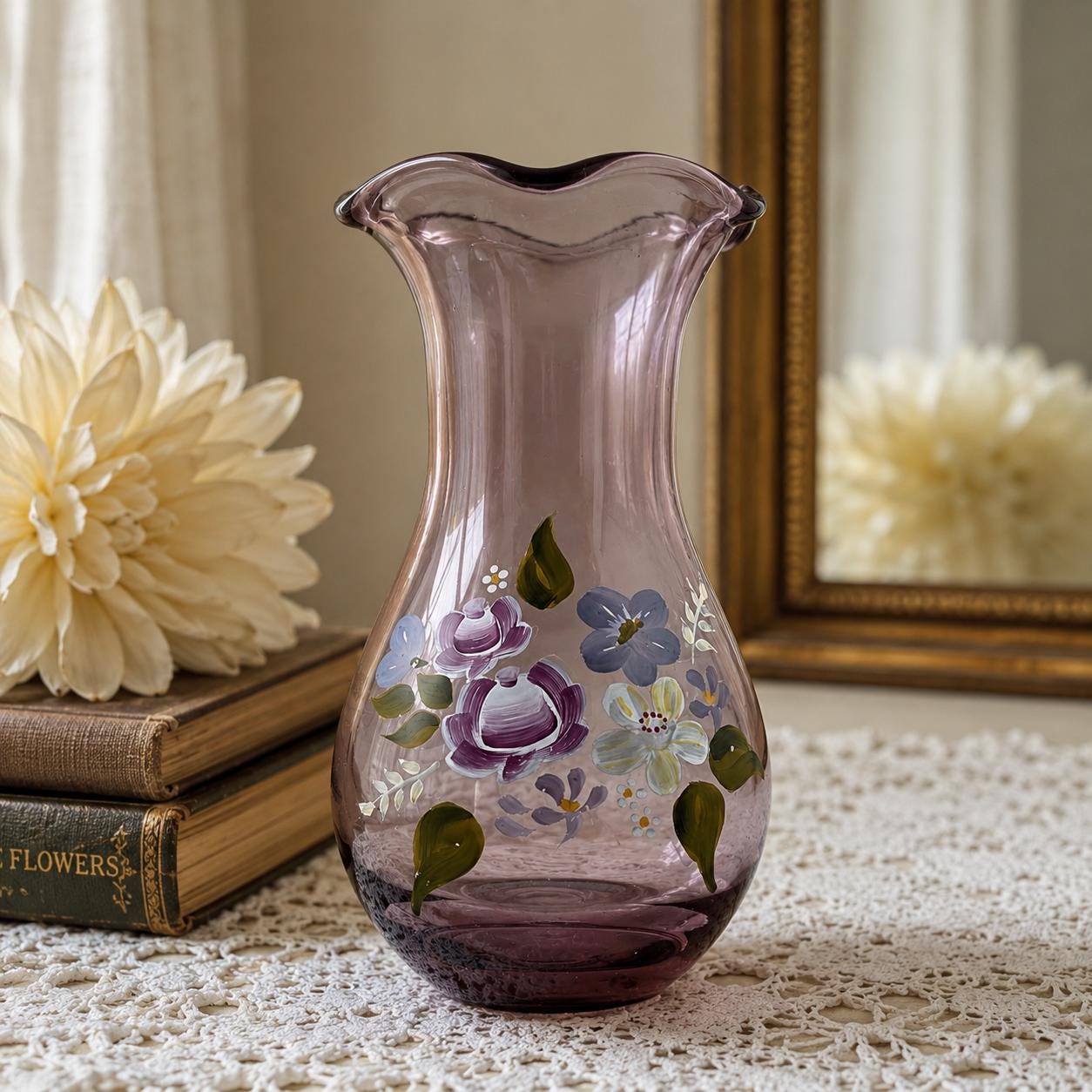 Fenton ローズクレスト メロンシェイプ ヴィンテージフラワーベース 大きめ Fenton Pink Vase - Etsy