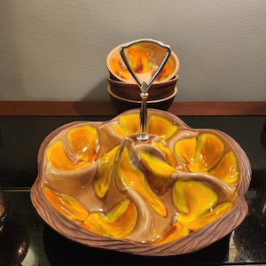 Vintage Sequoia Ware California Pottery Divided Serving Dish