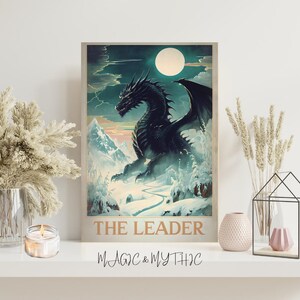 Tairn Dragon Poster | Fourth Wing Fan Art | A3 + A4 Printable Wall Art | Fantasy Digital Download | Magic and Mythic