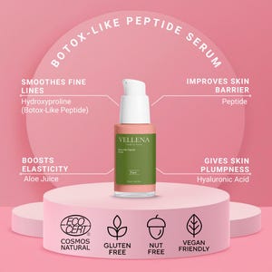 Botox-Like Peptide Serum | Anti-Aging Wrinkle Serum | Deep Hydration & Firming | Vegan Skincare | Natural Face Serum 30ml