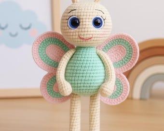 Amigurumi Butterfly Crochet Pattern – Cute Insect Doll PDF, Digital Crochet Butterfly Pattern, Amigurumi Doll Plushie,Handmade Gift Tutorial